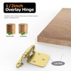 Chibery 10 Pack 1/2" Overlay Cabinet Hinges, Semi-Concealed Hinge, Cabinet