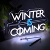 Winter Is Coming Sword Neon Signs for Wall Decor, LED Neon light, Dimmable USB Powered, for Home Bar Shop Classroom Man Cave Pub Recreation Room Garage Bedroom,White and Cold blue,16.2 * 10 Inch