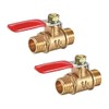 sourcing map Brass Air Ball Valve Shut-Off Switch 1/4 Inch
