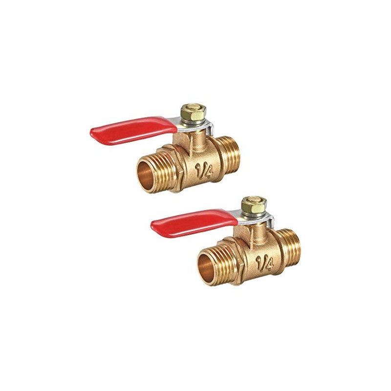 sourcing map Brass Air Ball Valve Shut-Off Switch 1/4 Inch