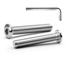 MINHER 10 Sets M6 x 50 mm Screws Flat Head Screws A2 V2A Stainless Steel Flat Head Allen Screws for Furniture (with Allen Key)