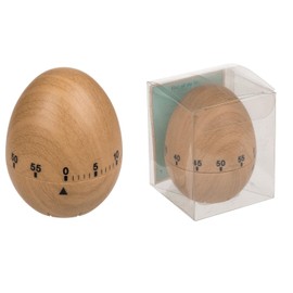 Egg timer in wood look, kitchen timer, kitchen timer