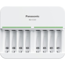 Panasonic BQ-CC63SBA Advanced eneloop 8-Position Individual Rechargeable Battery 5-Hour Quick Charger with 8 LED Charge Indicator Lights