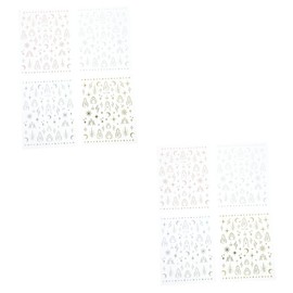 FOMIYES 2sets Nail Decor Stickers Star Sun Pattern Gold Star Stickers Full Nail Wraps for Women 8sheets*2