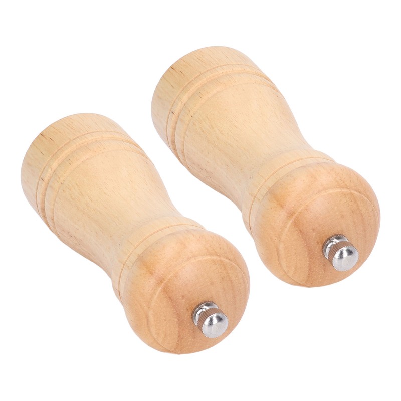 2pcs Wood Salt and Pepper Grinder Adjustable Coarseness Wooden Pepper