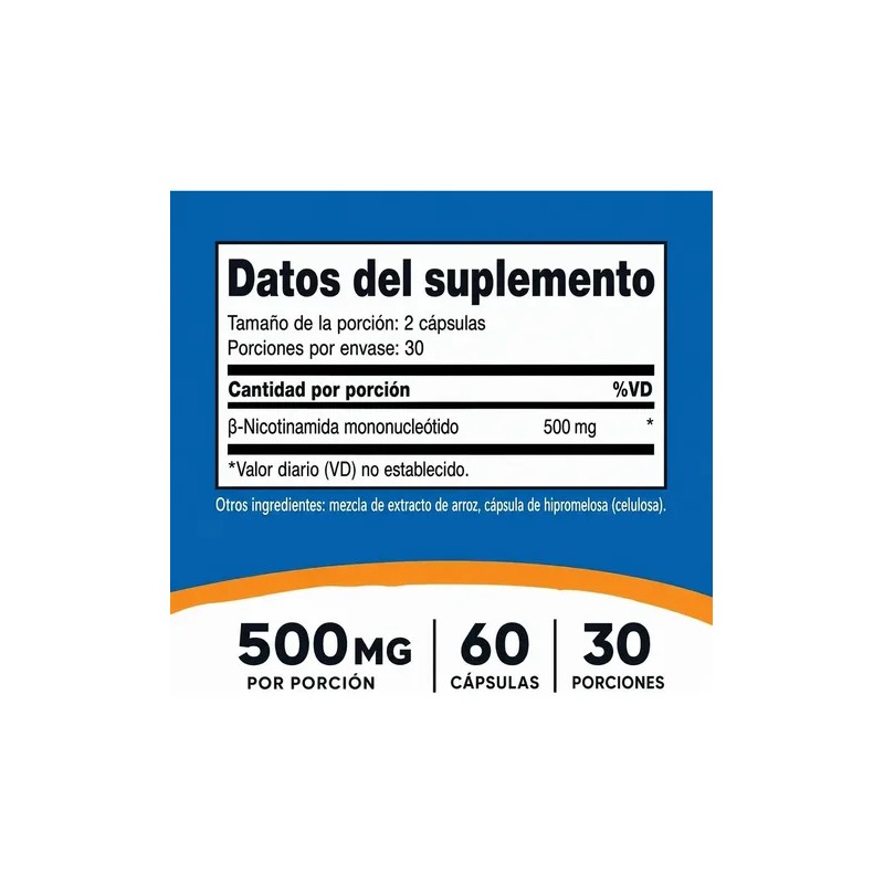 Suplemento Nmn 500mg, Antienvejecimiento,aumenta Niveles Nad
