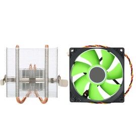 CPU Fan Desktop Computer Accessory Down Blow 2 Brass Pipe for AMD 775 / 1155 / 1366(Green )
