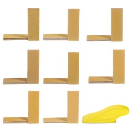 sourcing map 40pcs Detail Sander Paper Kit 80/120/180/240/320/400/600/800 Grits 3.5" x 1.2" Micro Hand Sanding Papers Sheets Wet Dry Sandpapers with 1pcs Hook & Loop Finger Sanding Block Tool