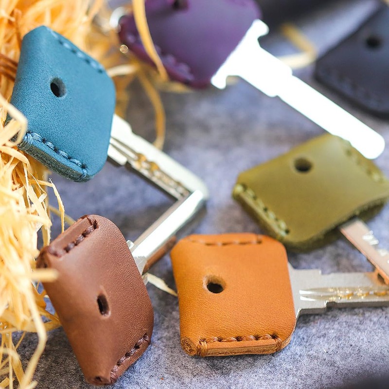 FuoooooGui Cowhide Leather Key Cover Key Cover Key Cap Genuine