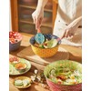 9" Ceramic Salad Servers, Set of 2, Orange & Red