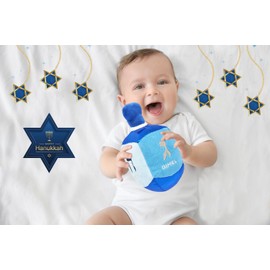 The Dreidel Company Hanukkah Giant Pillow Plush Stuffed Dreidel (Plush Dreidel with Rattle)