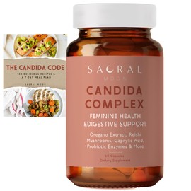 SACRALMOON Candida Cleanse - 8 Cleansing Ingredients for Digestive Support and Feminine Care - Oregano, Caprylic, Probiotics, Reishi Mushroom, Aloe, Black Walnut. Vaginal PH Balance
