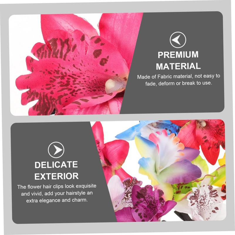 Healeved 10 pcs Floral Hair Clip for Women Vibrant Orchid