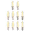 10Pcs E12 Long Filament Small LED Light Bulbs Dimmable Lamp