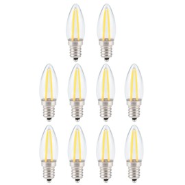 10Pcs E12 Long Filament Small LED Light Bulbs Dimmable Lamp 1.5W AC110V for Home Lighting