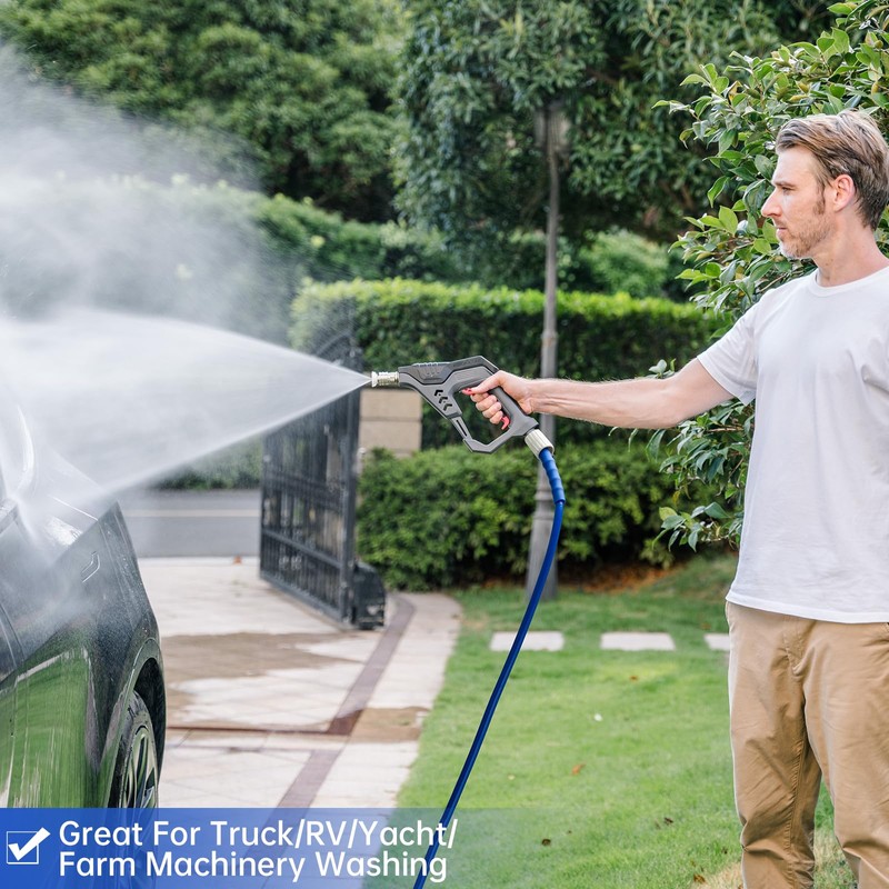 AURORA CAR Pressure Washer Hose 50 FT x 1/4"，Kink Resistant