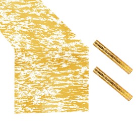 Gold Table Runner Gold Foil Table Runners 2 Pieces 11 x 108 Inches Glitter Runner for Tables Thin Mesh Table Runner Roll Table Decorations for Wedding Centerpieces Birthday Banquet Party Home