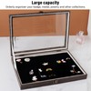 Pin Display Case Large Black PU Leather Dustproof Glass Widely