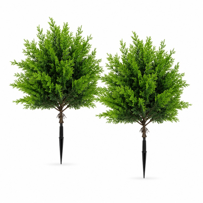 Artificial Cypress Topiary Trees for Indoor & Outdoor Décor –