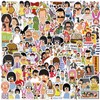 100PCS Funny Cartoon Bob's Burgers Waterproof Sticker for Water Bottles