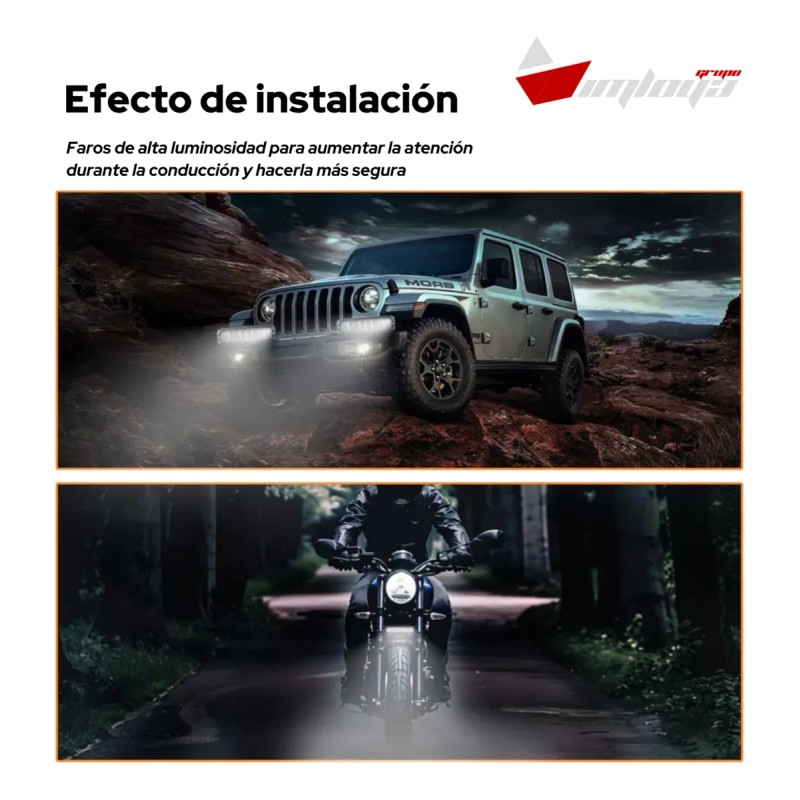 Par Barras Faros Led Lupa 6 Pulg Luz Blanca-ámbar Autos