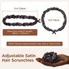 SESENSE 3PCS Adjustable Hair Ties, Afro Puff Satin Hair Tie