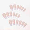 Press on Nails Almond - White Aurora French Tip False