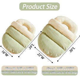 Cat Bed - Cat Cave Bed for Indoor Cats and Small Dogs, Cute Slipper Cat Cave Bed Cat House, Cozy & Soft Plush, Anti-Slip &Durable, Washable for Kittens and Puppies Under 15 lbs (24"x16", M, Green)