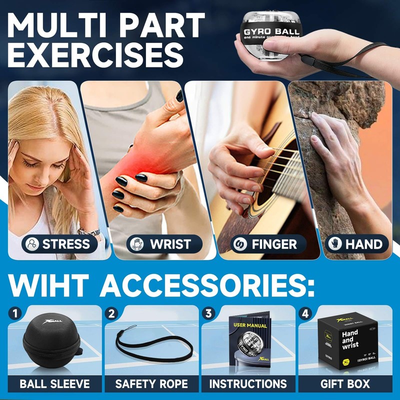 XMALL Torque Ball Hand Exerciser, Grip Strength Trainer, Forearm Strengthener,