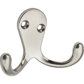 National Hardware N325-522 V163 Double Clothes Hooks in Satin Nickel, 2 pack