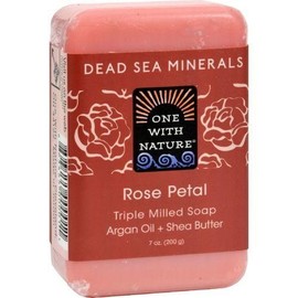 One With Nature Dead Sea Mineral Rose Petal Bar Soap, 7 Oz