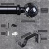 Black Curtain Rods for Windows 72 to 144 Inch, 1''