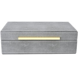XIGEXIGE Grey Shagreen box Faux Leather Decorative Box,Keepsake And Memory Storage Small Decorative Boxes with Lids for Modern Home Decor Jewelry Box Organizer