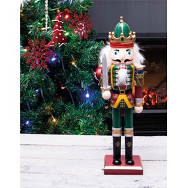St Helens Home & Garden Nutcracker with Sword Christmas Decoration 30cm Height - Wonderfully Festive with Vibrant Colour Detail