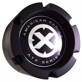 ATX Series  American Racing Matte Black Wheel Center Hub Caps 5" Snap-In 391K132