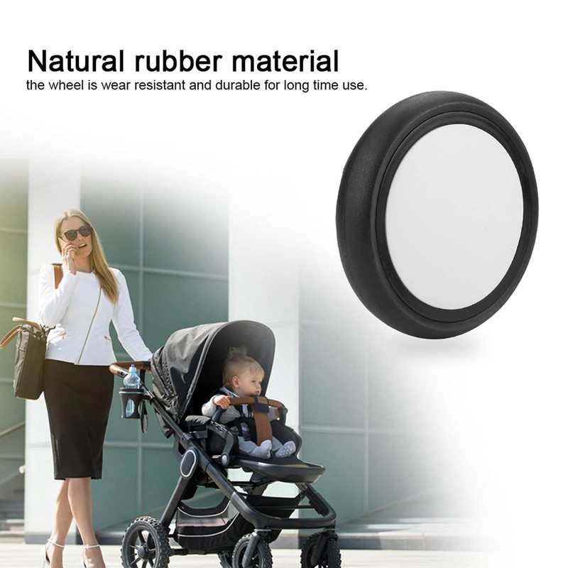 Pushchair Replacement Wheels,Front/Rear Wheels for Stroller, 360 Degree Rotation, Durable