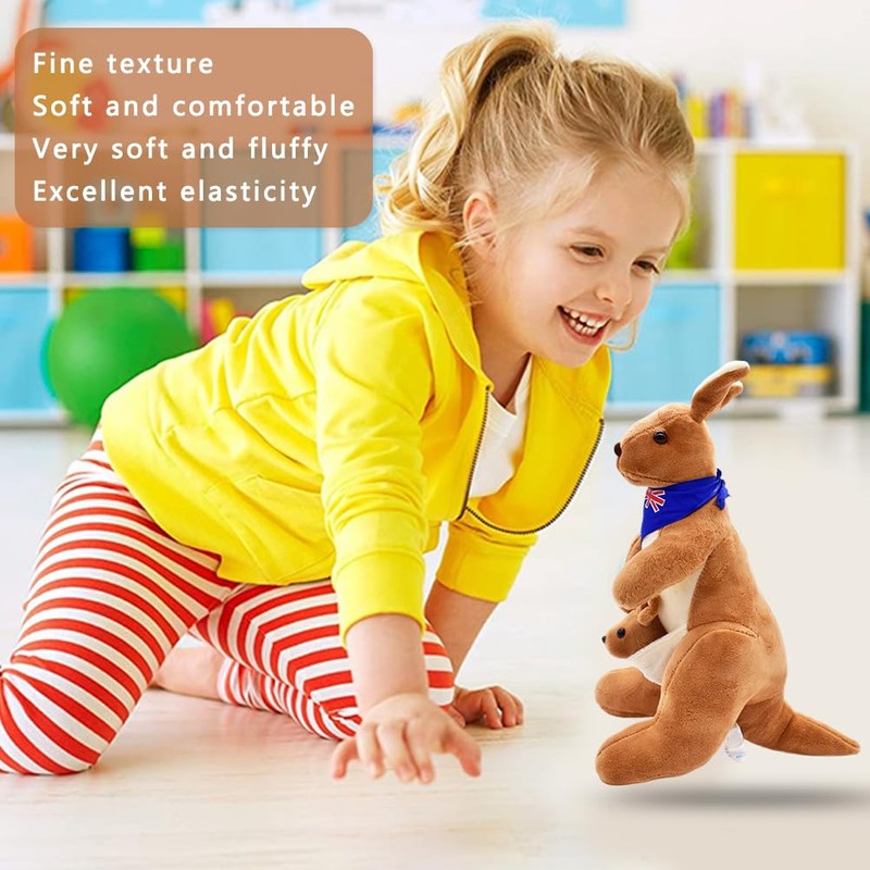 PLNVNVP Kangaroo Plush Toy, Cute Plush Toy, Kangaroo Holding Baby