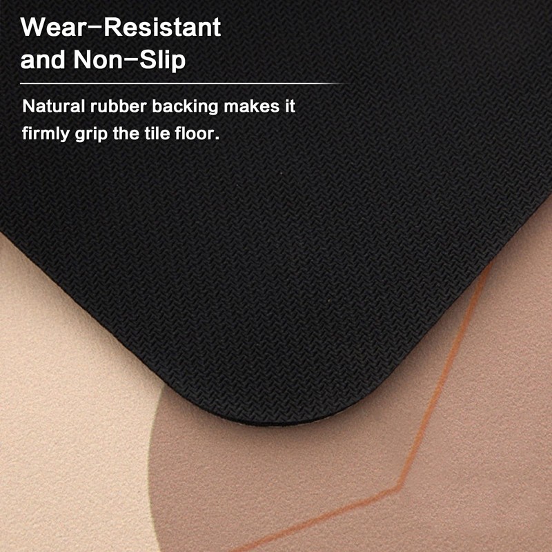 Curved Bath Mat for Round Shower, Super Absorbent Corner Bathroom