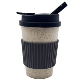 YIGOGOYI Portable Coffee Cup with Ceramic Bowl & High-Temperature Silicone, Fashion Design For Concealed Gatherings (Grey2)