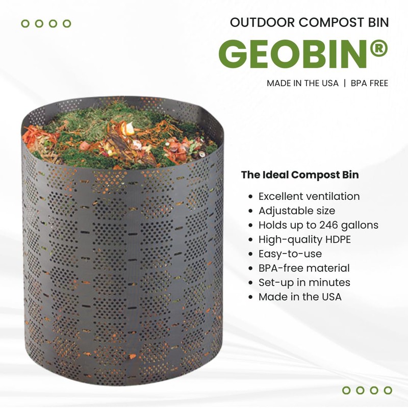 Compost Bin by GEOBIN - 246 Gallon, Expandable, Easy Assembly,