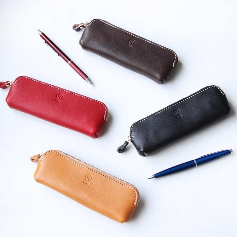 Polcolosso Slim Leather Pencil Case, Pencil Case, Tochigi Leather, Made
