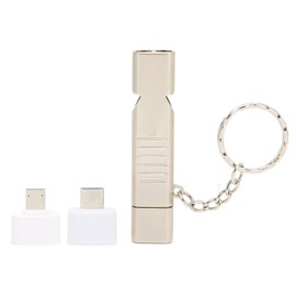 Whistle USB Flash Drives Aluminum Alloy Outdoor Waterproof USB Flash Disk USB2.0 Flash Memory Stick with KeychainSilver 16GB