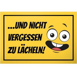 DankeDir! Nicht vergessen zu Lächeln - 30 x 20 cm Sign - Birthday Gift Door Sign Saying Sign Funny Saying - Gift Idea Party Decoration Party Colleagues Friends Gift