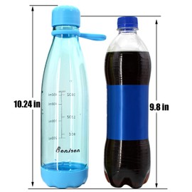 Pack of 2 23 Ounce Water Bottle With Handle No BPA Durable Tritan Sports Bottle Green Plus Blue