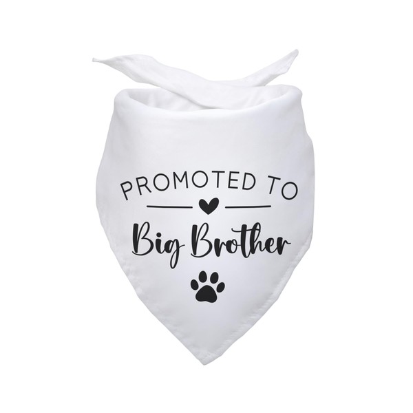 Promoted to Big Brother White Pet Dog Bandanas Triangle Scarf
