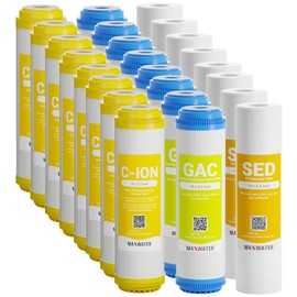 (22 Pack) Whole House PP Sediment, GAC Carbon, Cation Resin Hard Water Filter compatible with Standard Whole House Water Filter Systems