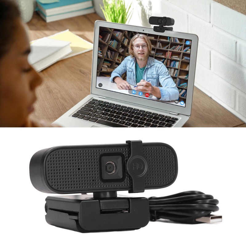 PC Webcam 2K UHD with Microphone Wide Angle USB Plug