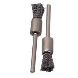 Cnbtr Silver Pen End Brush Stainless Steel Wire Brush Drill End Shank Pack of 10), silver