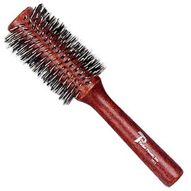 Turbo Power Hair Brush - Boar & Nylon Bristles, Wooden Handle, 1.38" - Brown, All Hair Types, Unisex, Adults