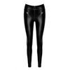 Noir Handmade F332 Ouvert Wetlook Leggings, Black Leggings with 2-Way